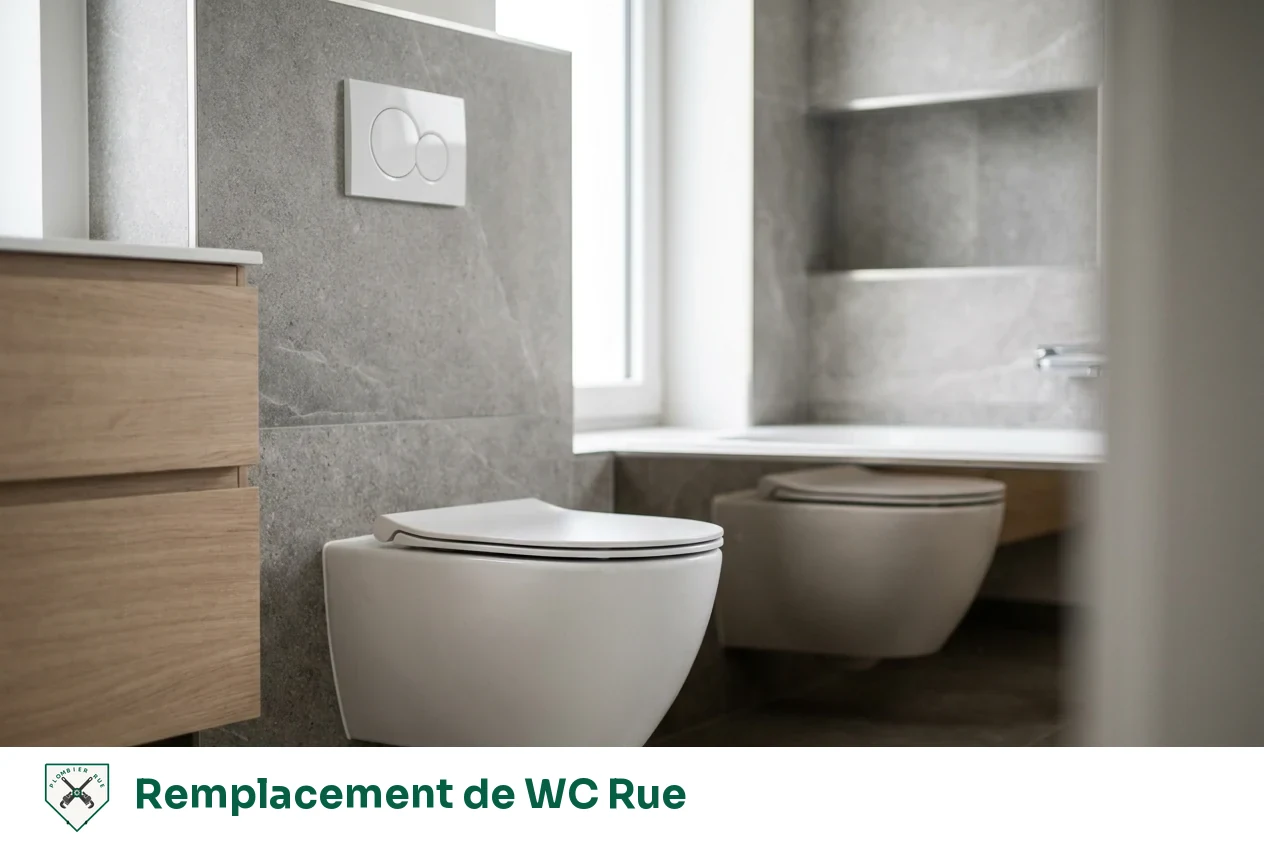 Remplacement de WC à Rue
